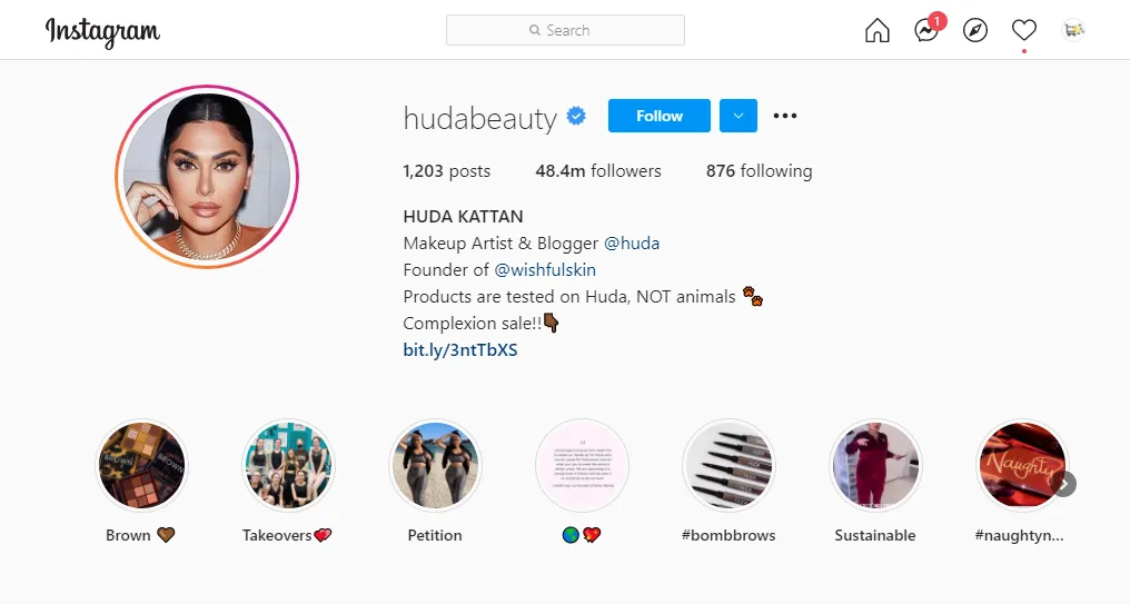 hudabeauty su Instagram