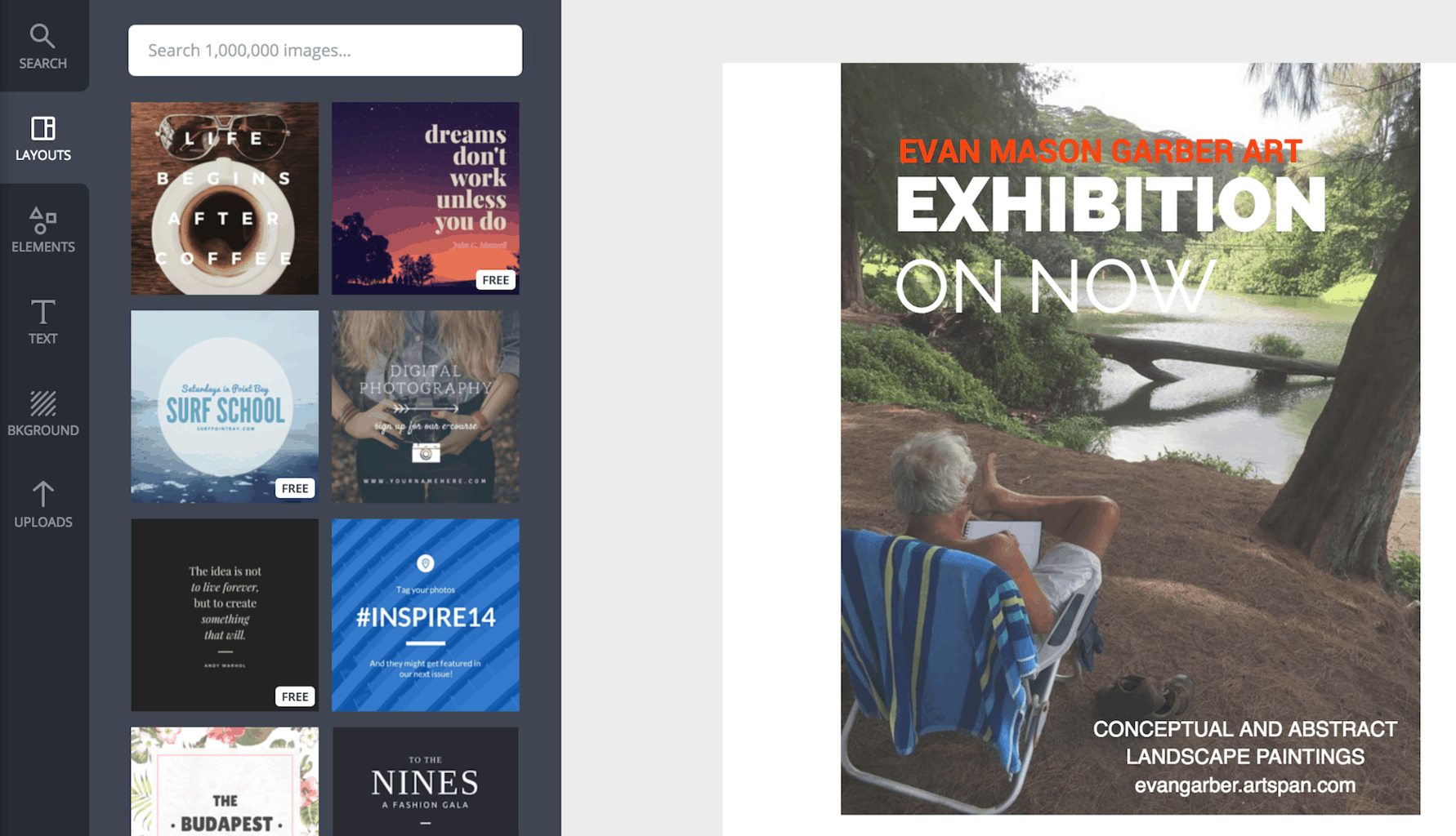 Exemple si une publication Instagram utilise les outils de conception Canva