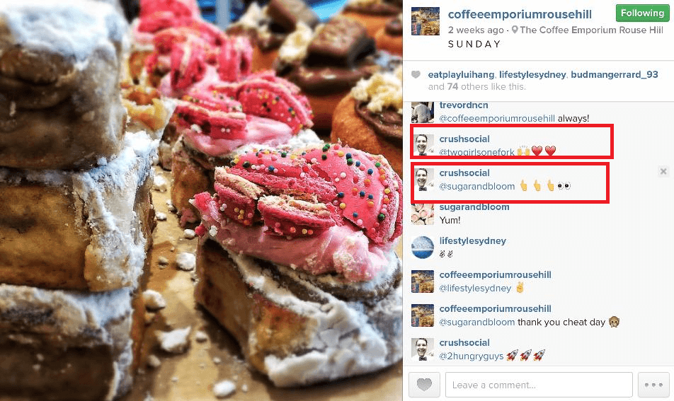 Marquez les utilisateurs à côté d'un emoji sur Instagram.