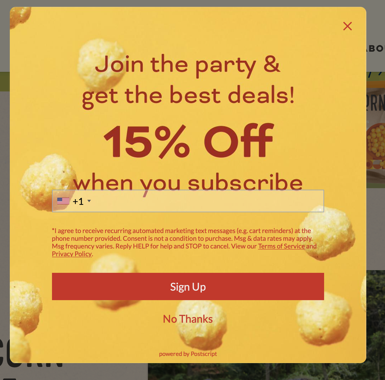 ejemplo de imagen emergente