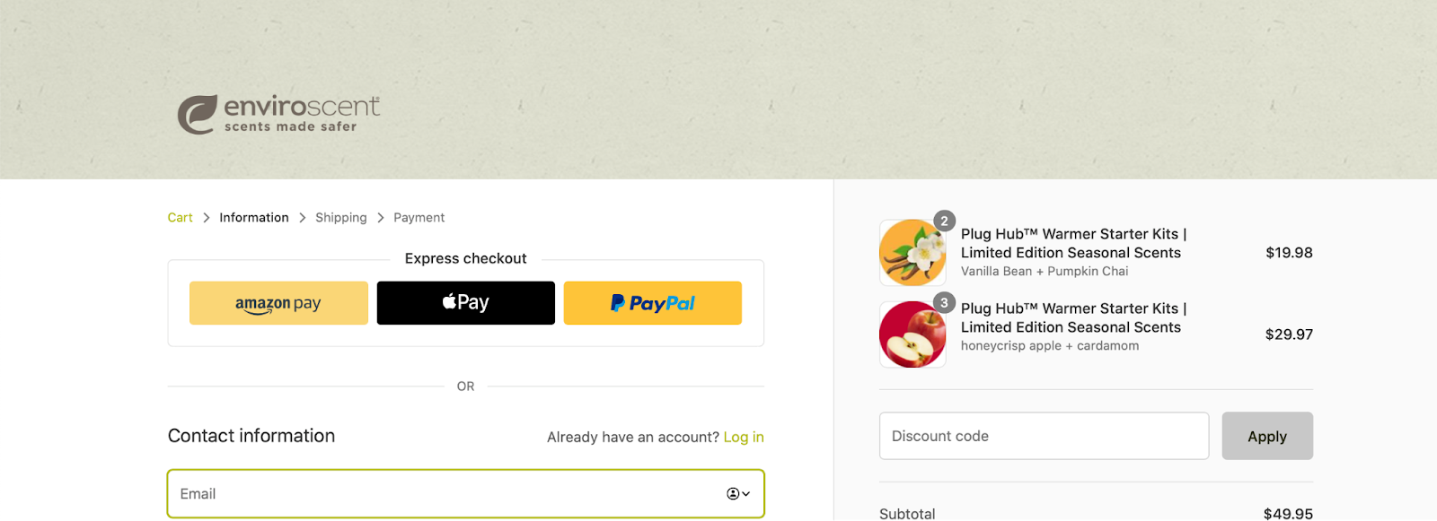 ejemplo de banner de página de pago