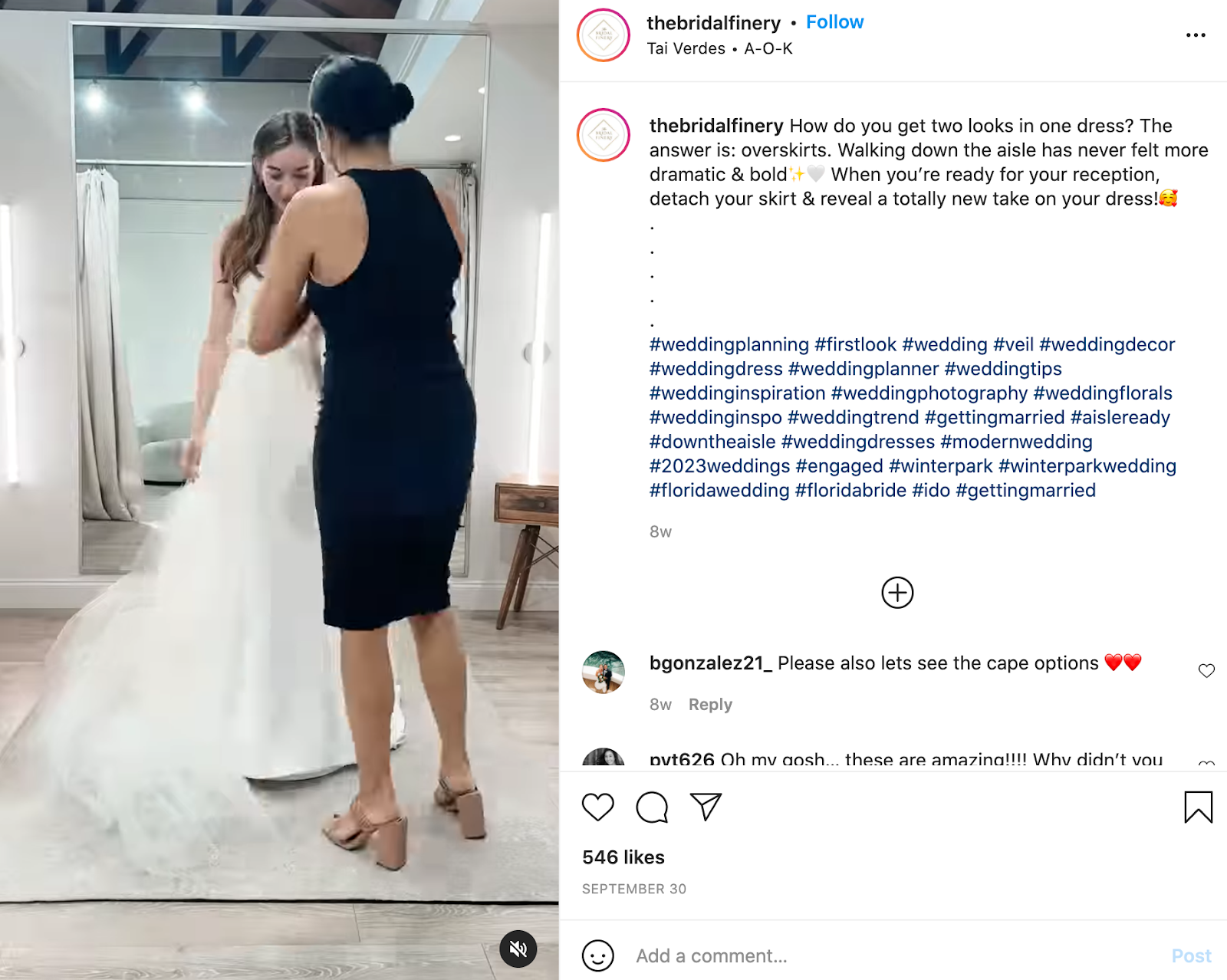 ejemplo de carretes de instagram