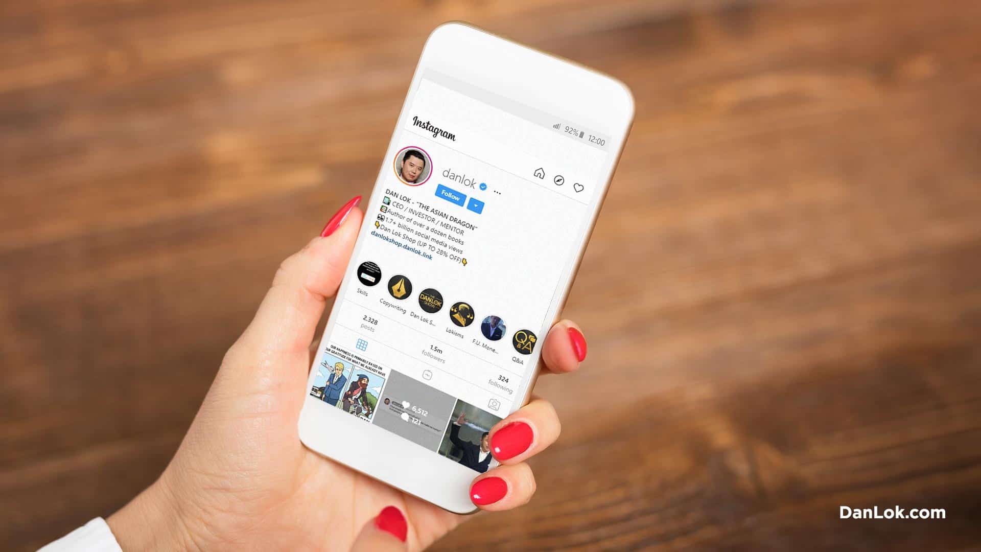 有人在查看 Dan Lok 的 Instagram 帐户