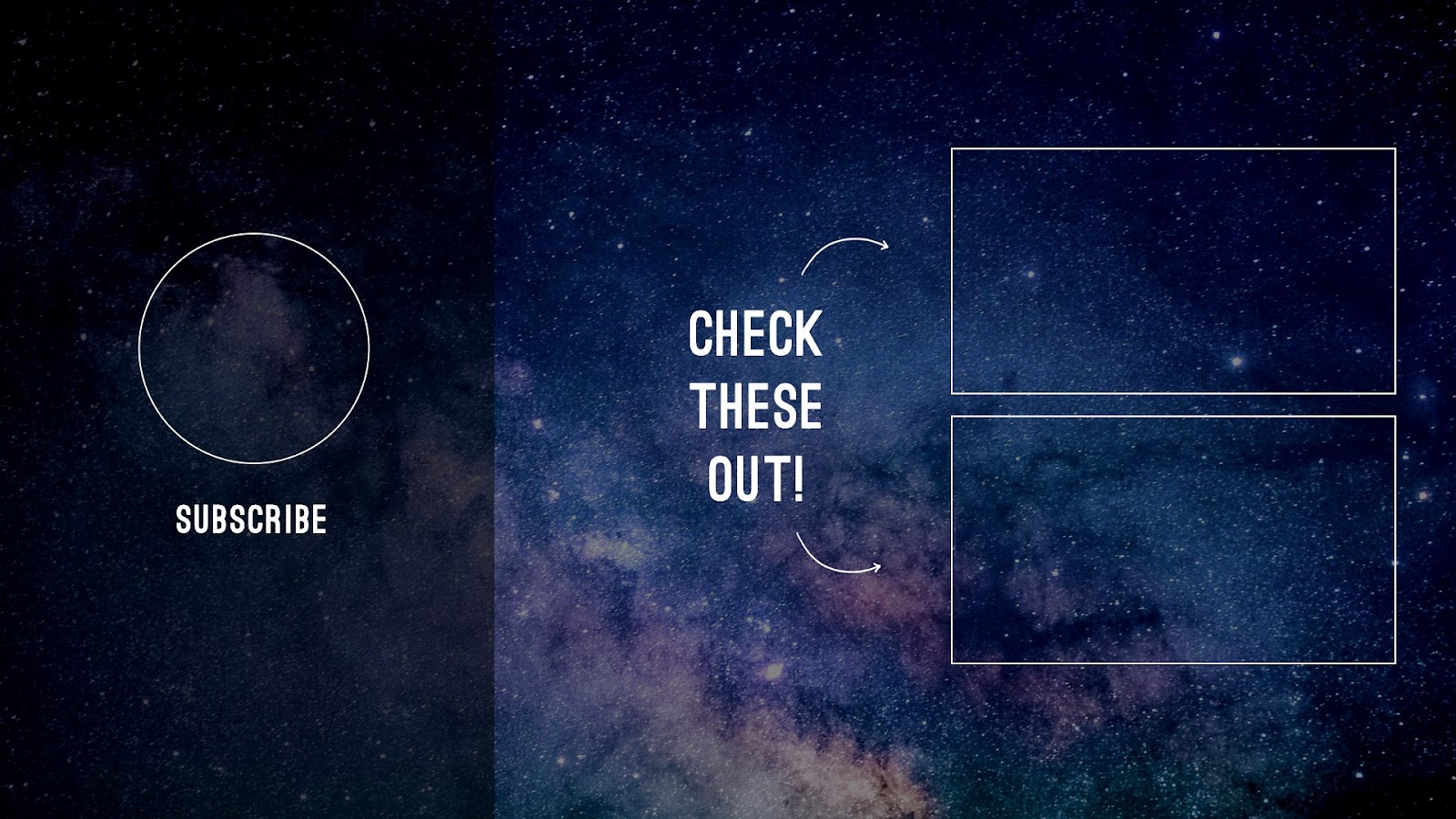 مثال على شاشة النهاية starscape