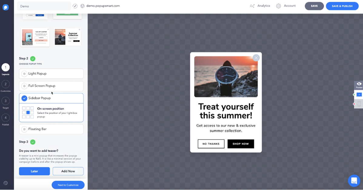 أفضل 9 إضافات WooCommerce Popup لعام 2022 woocommerce popup popupsmart - 9 Best WooCommerce Popup Plugins of 2022