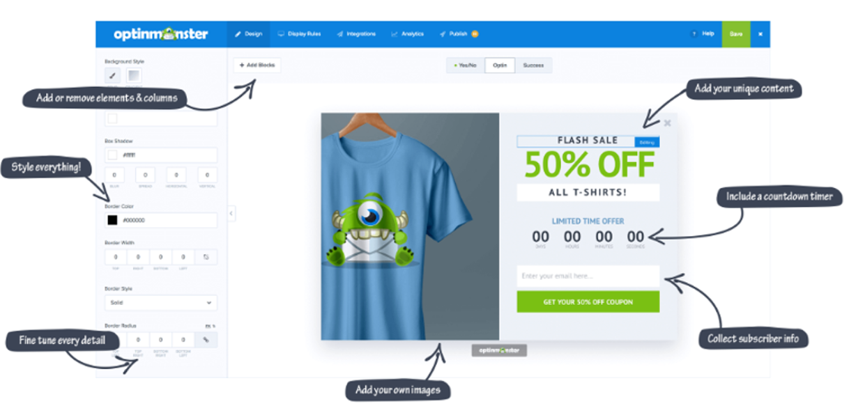 أفضل 9 إضافات WooCommerce Popup لعام 2022 woocommerce popup optinmonster - 9 Best WooCommerce Popup Plugins of 2022