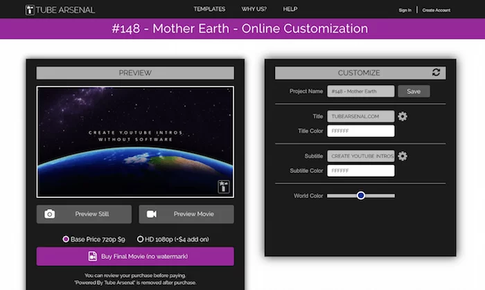 créateur d'intro tubearsenal youtube
