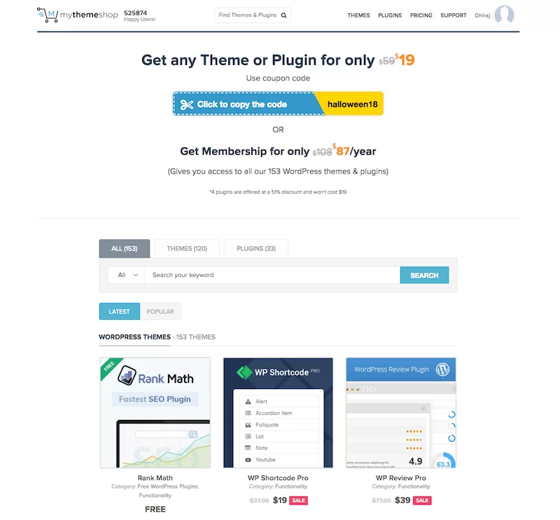 Хеллоуинское предложение MyThemeShop
