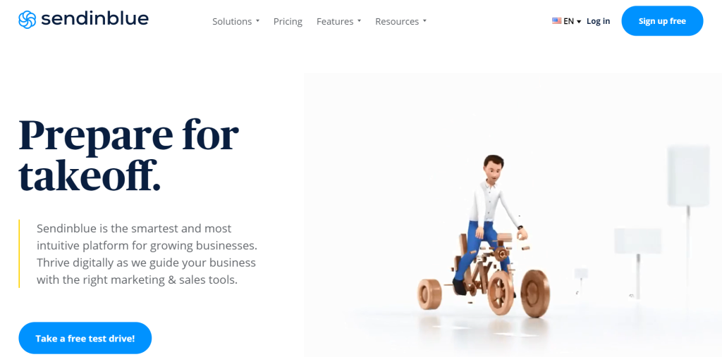 Sendinblue ana sayfası