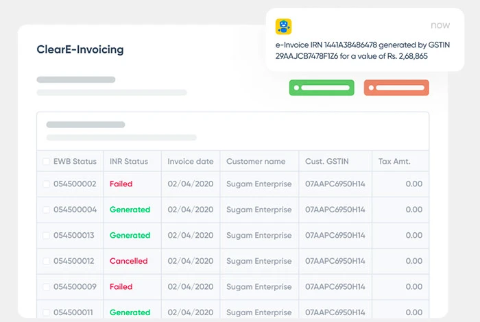 Solución de facturación electrónica ClearTax