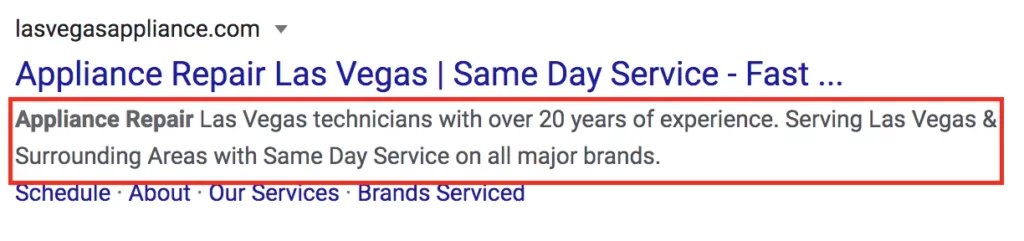 esempio di meta descrizione