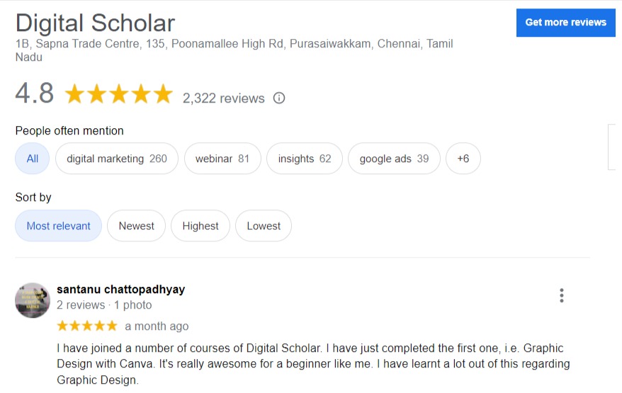 コルカタレビューのデジタルマーケティングコース.