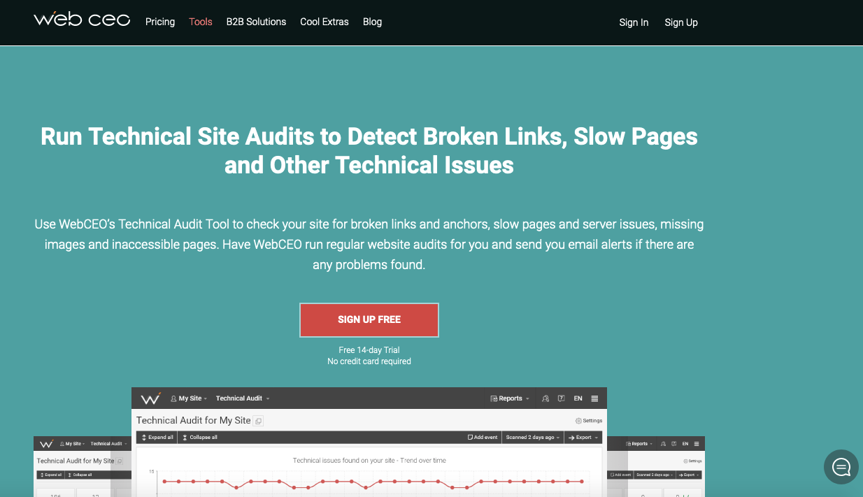 Outils d'audit SEO : WebCEO