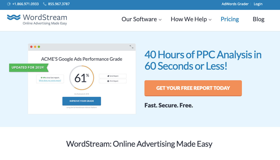 Outils d'audit SEO : WordStream