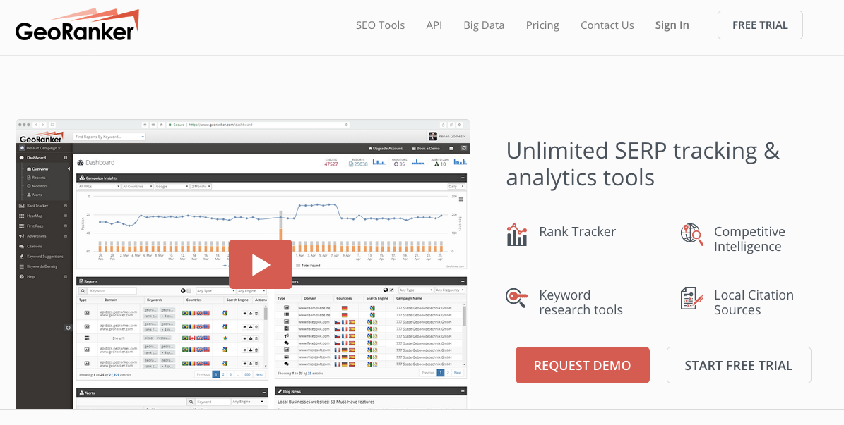 Outils d'audit SEO : GeoRanker