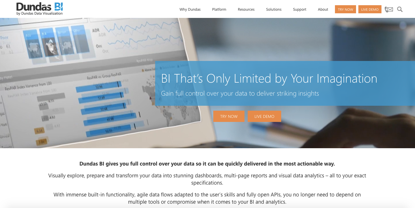 Alternativas ao Klipfolio: Dundas BI