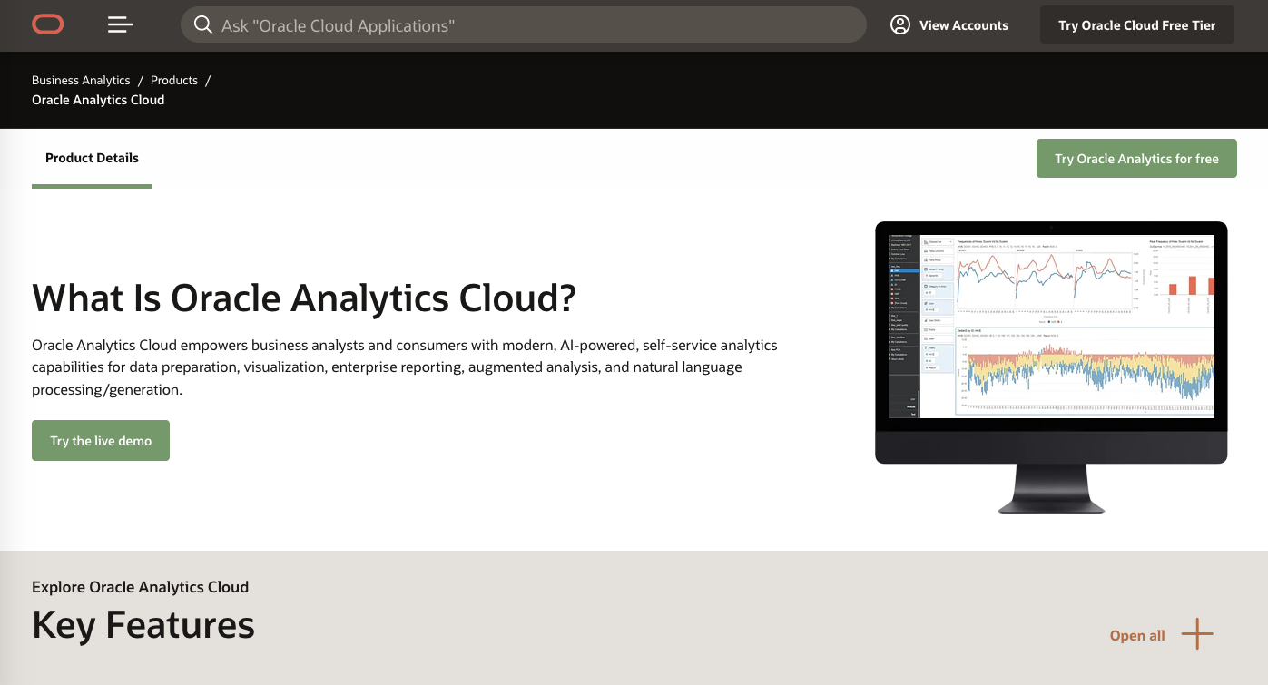 Client-Dashboard-Tools: Oracle Analytics Cloud