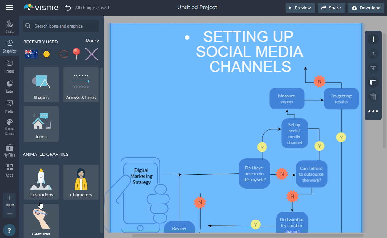 cum să adăugați forme, pictograme și grafică animată la un pachet de diapozitive