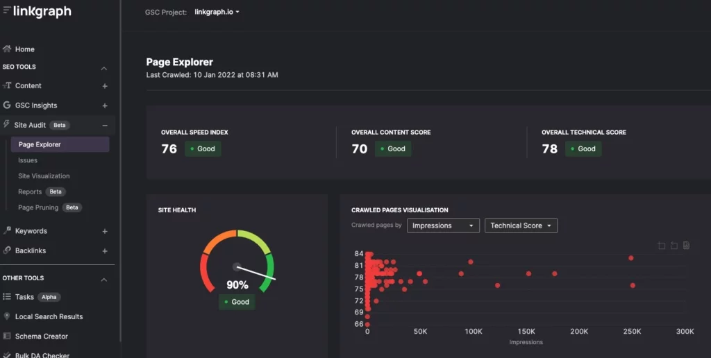 Vitesse d'indexation globale