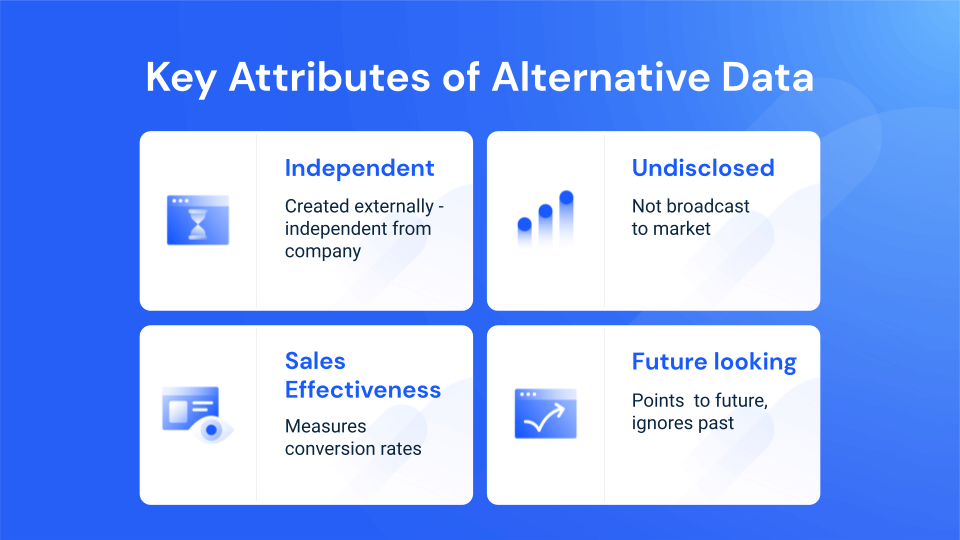 atributos clave de los datos alternativos
