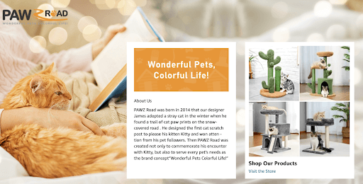 Contoh posting Amazon dari merek Paw.