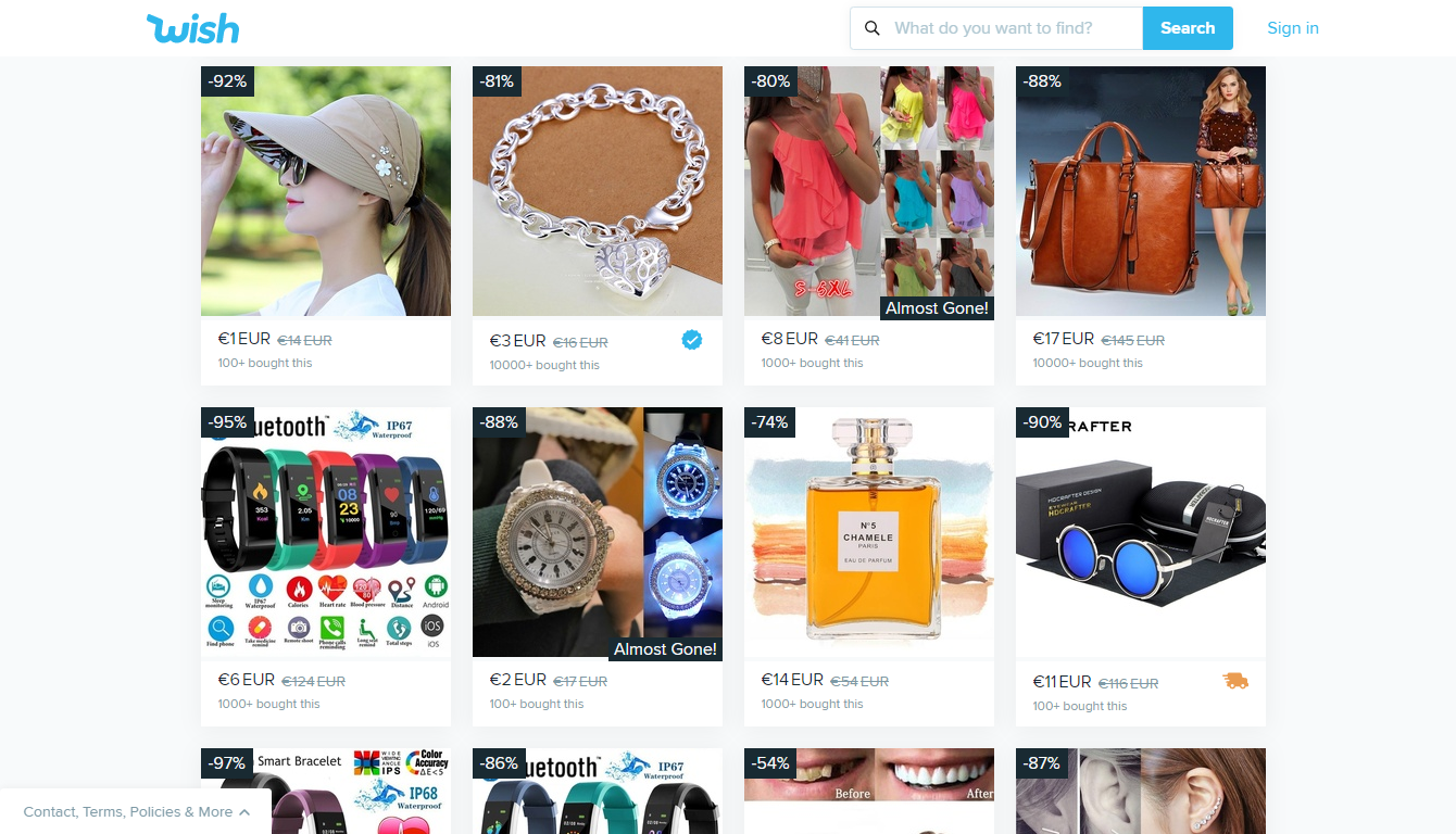 Wish，一个在英国销售的市场