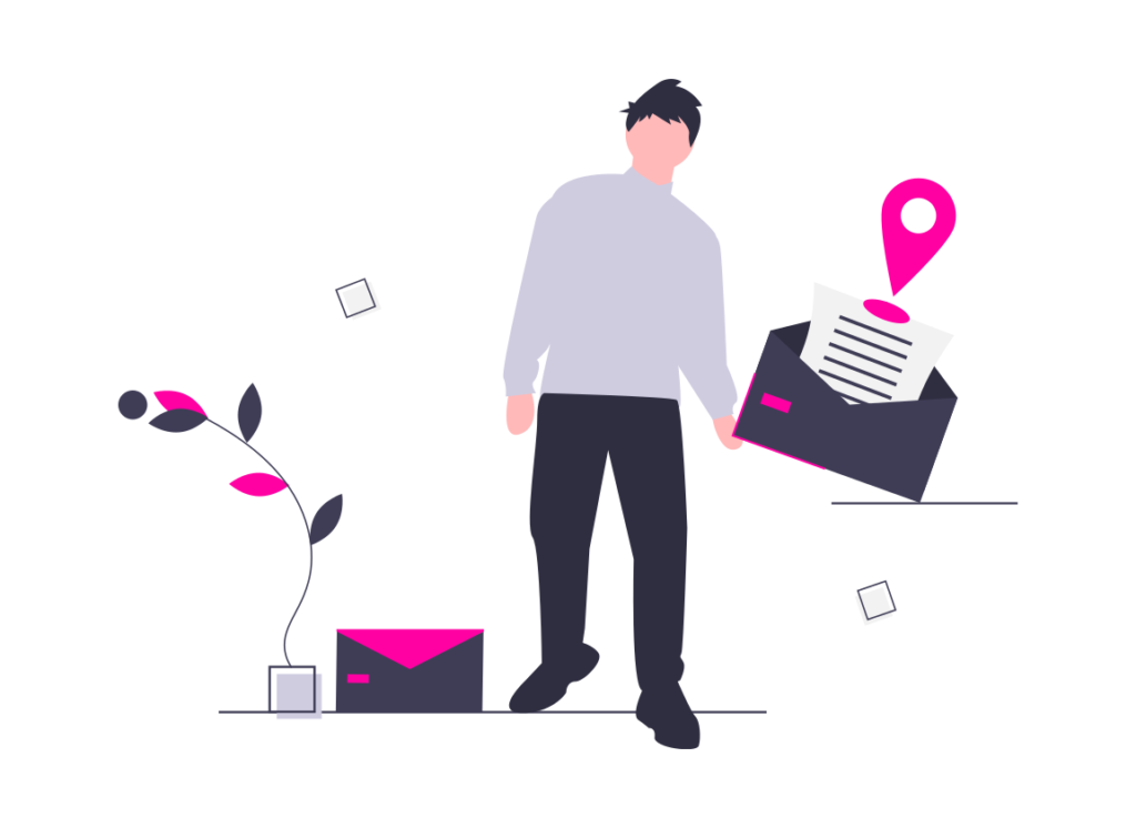 Ilustrasi pria dan pakaian pengiriman