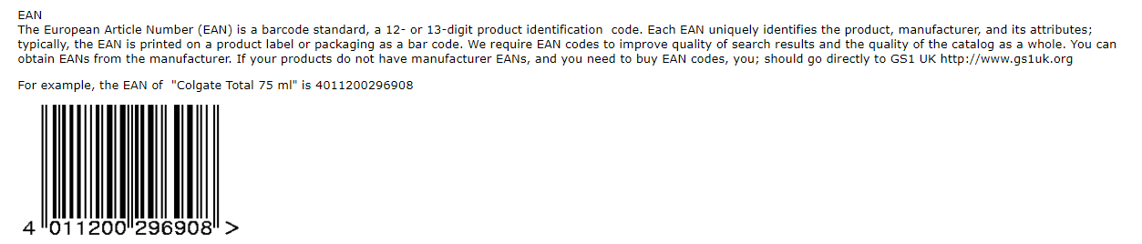 EAN - 欧洲商品编号示例