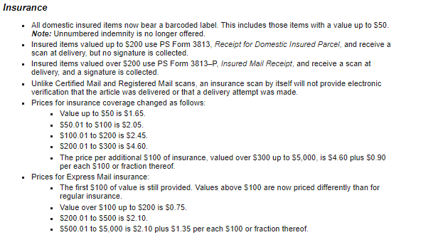 Assurance d'expédition USPS