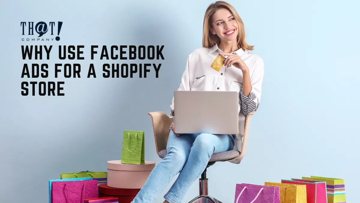 Loja da Shopify | Por que usar anúncios do Facebook para uma loja da Shopify? Facebook Ads for Shopify | a Girl Holding A Credit Card With Laptop on Her Lap Surrounded by Shopping Bags
