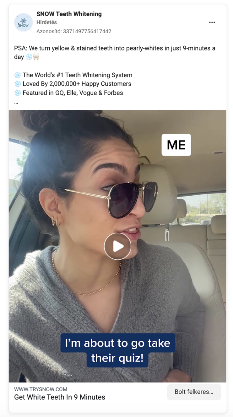 snow facebook ad 01 - SNOW&reg; Teeth Whitening Marketing Strategy: How They Built A $100M Brand