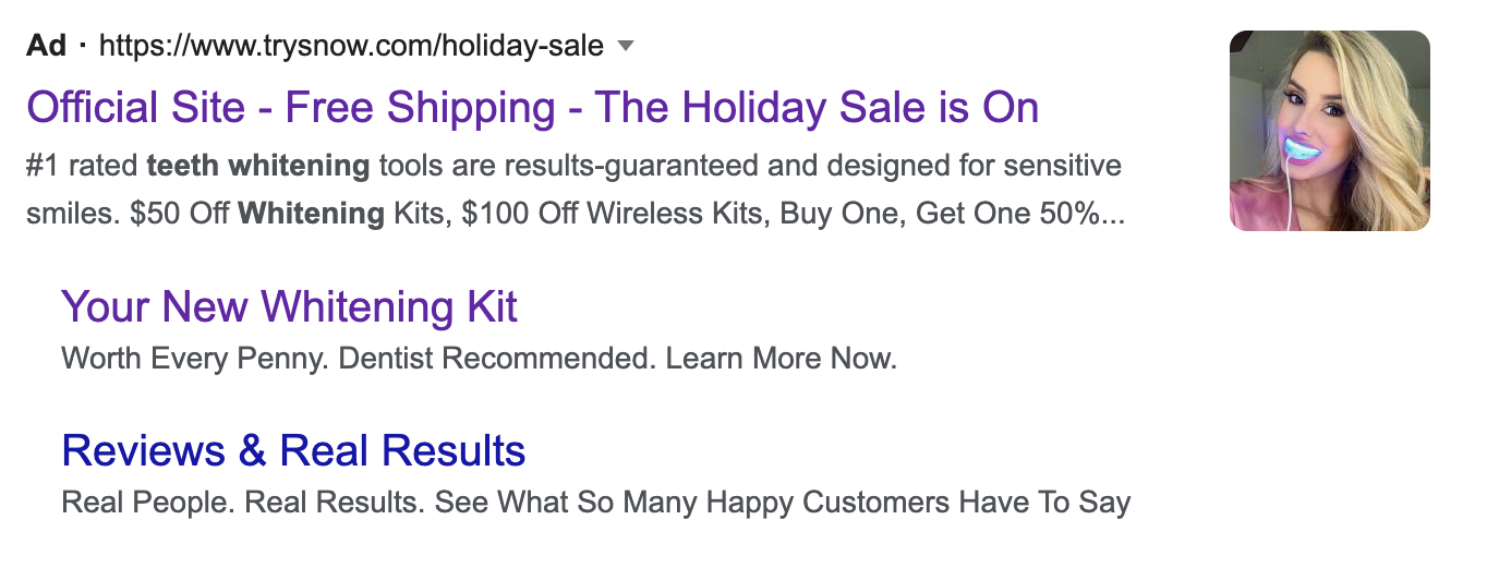 snow google search ad - SNOW&reg; Teeth Whitening Marketing Strategy: How They Built A $100M Brand