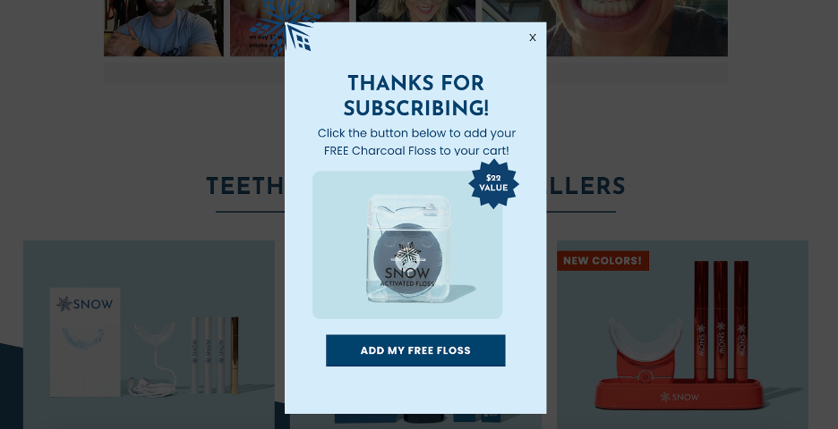 snow popup 02 - SNOW&reg; Teeth Whitening Marketing Strategy: How They Built A $100M Brand