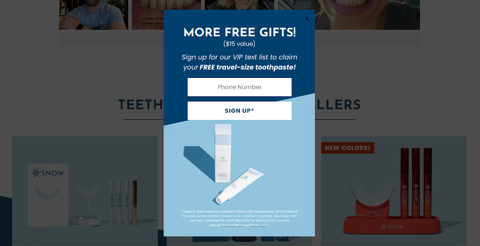 snow popup 03 - SNOW&reg; Teeth Whitening Marketing Strategy: How They Built A $100M Brand