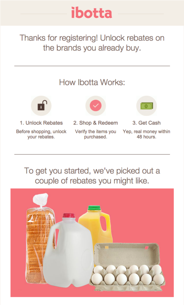 Un ejemplo de un correo electrónico de bienvenida