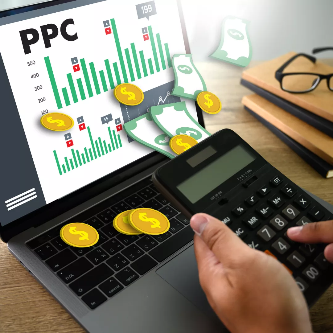 PPCサービス A Graphic Explanation Of PPC With A Laptop And Calculato
