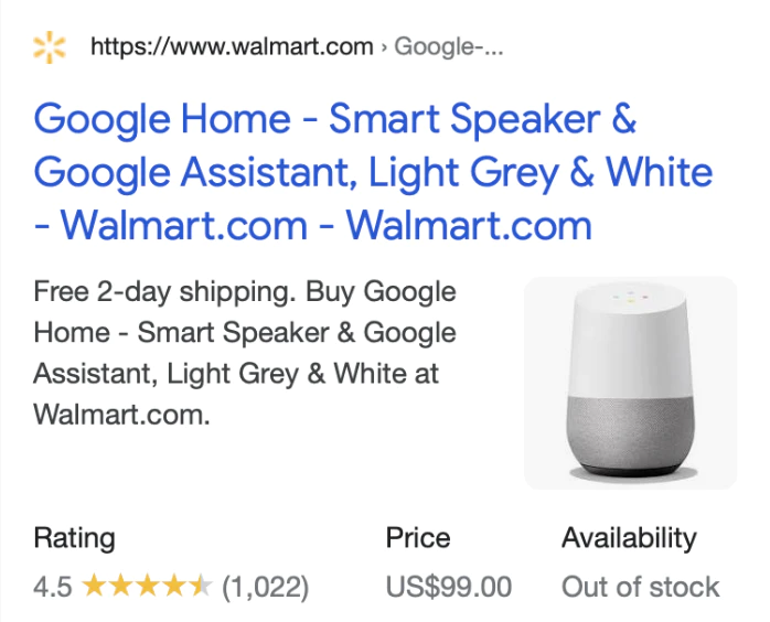 zrzut ekranu z Google Home