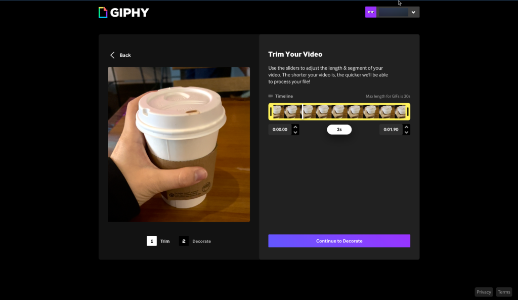 giphy تقليم الفيديو