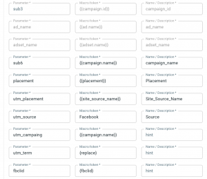 parameter pelacakan