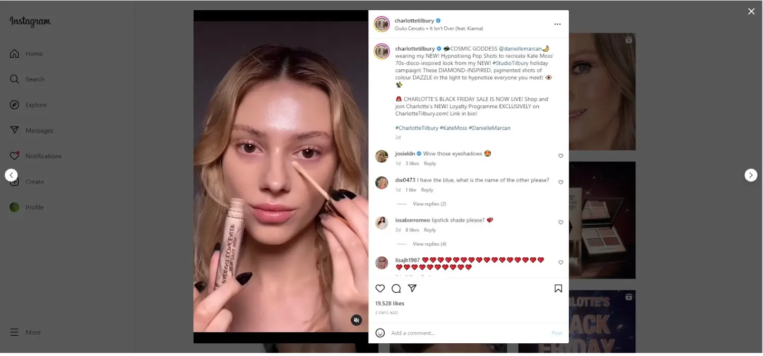 夏洛特蒂尔伯里的 Instagram 帖子