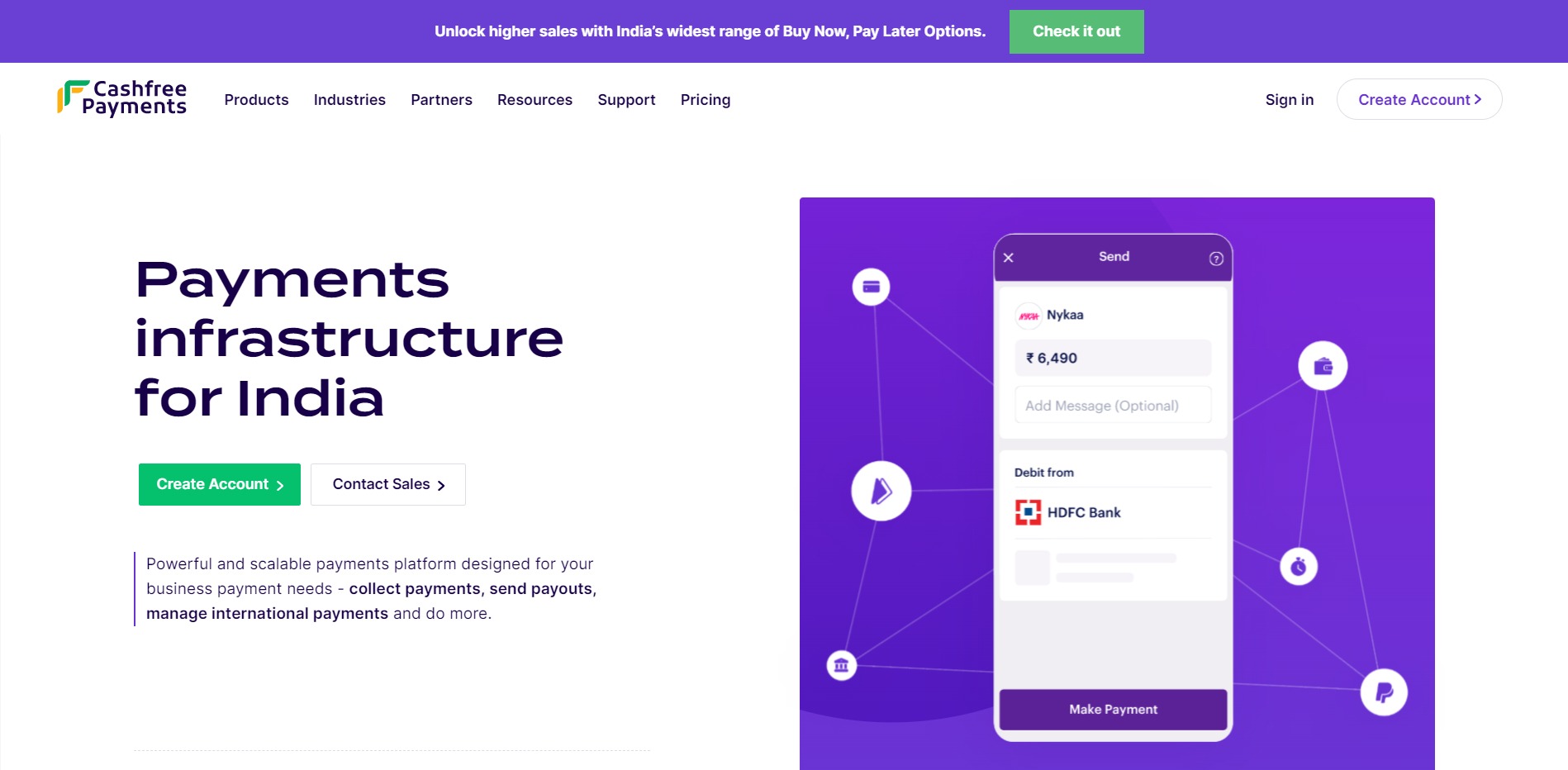Платежный шлюз Cashfree в Индии