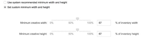 Процент размеров гибкой рекламы