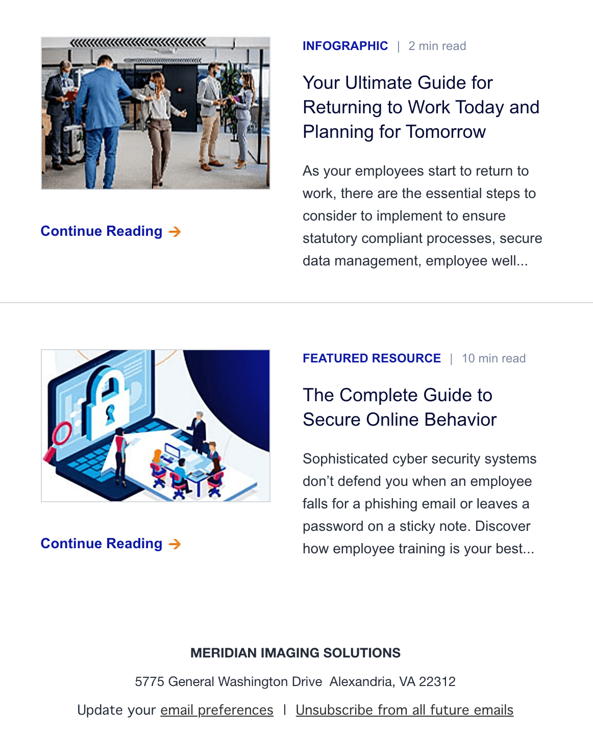 提供有用內容的電子郵件 newseltter 示例。