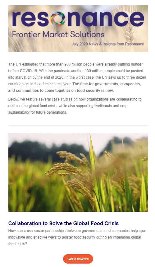 使用照片的電子郵件通訊示例。