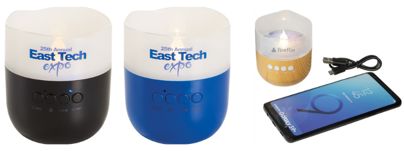 Mini alto-falantes com logotipo