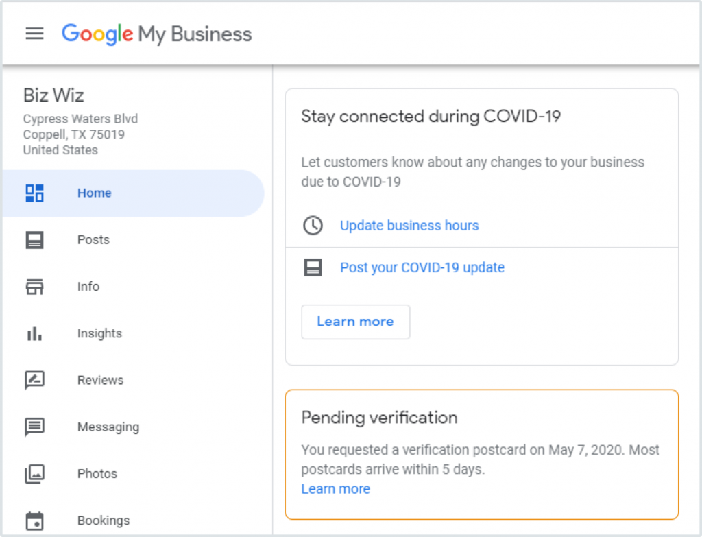 โปรไฟล์ Google My Business