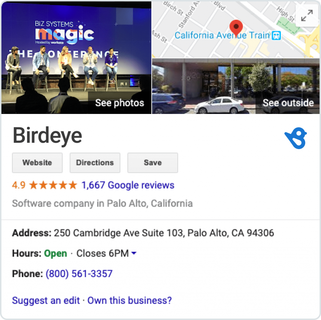 BirdeyeGoogleマイビジネスリスティング