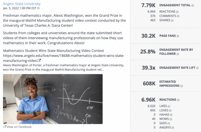 Alexis, üzerinde matematik denklemleri olan bir karatahtanın önünde duruyor.