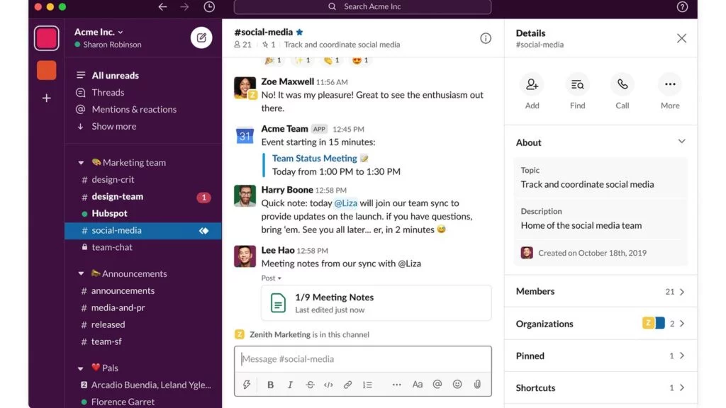 Slack ダッシュボード