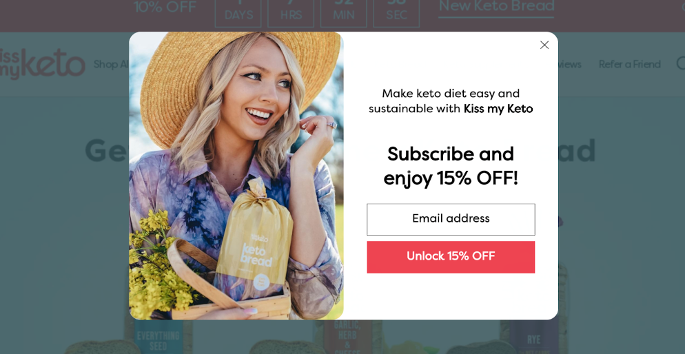 3 Möglichkeiten, Ihre E-Mail-Liste zu segmentieren: Von der schlechtesten zur besten kiss my keto popup 2 - 3 Ways to Segment Your Email List: Ranked from Worst to Best